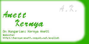 anett kernya business card